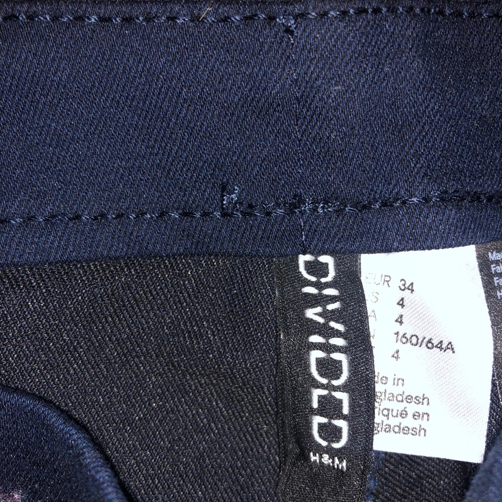 H&M Navy skinny ankle pants
